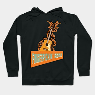 Funny Retro Acoustic Guitar Graphic Design and Guitarist Hoodie